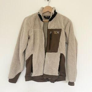 Mountain Hardwear Women’s Beige and Brown Teddy Sherpa Fleece Jacket READ Small